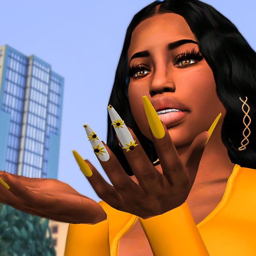 Sunflower Coffin Nails