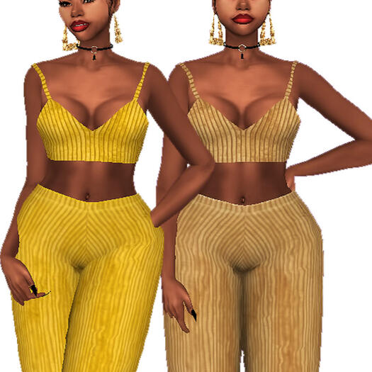 Velvet Striped Two Piece