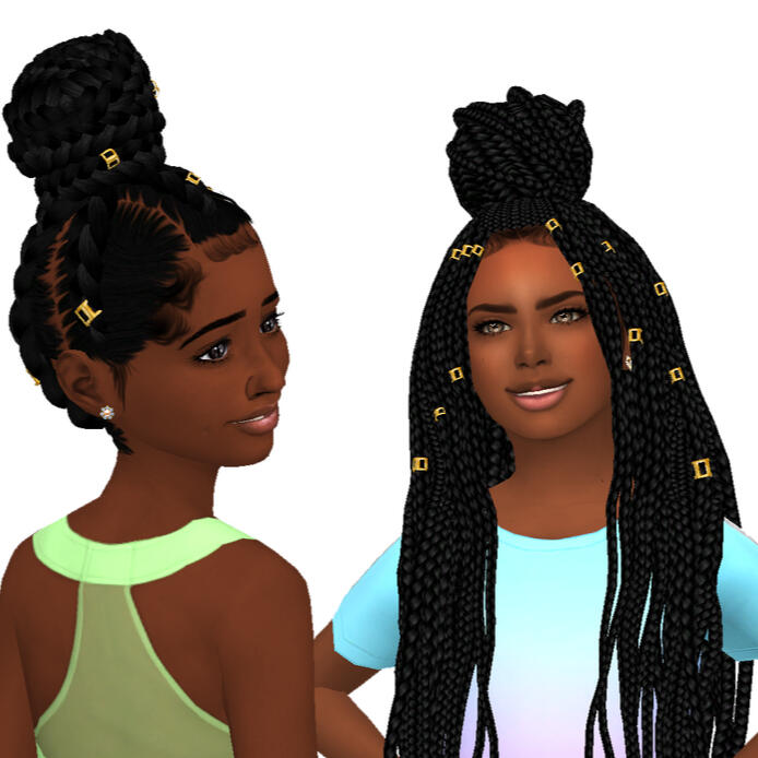 Goddess Bun, Goddess Pony &amp; Poetic Braids Child Versions